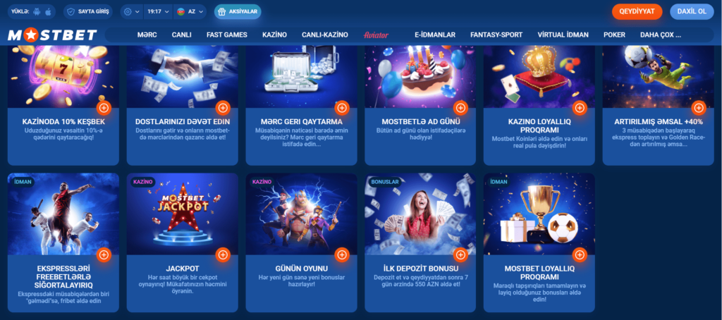 Mostbet-az90 saytında bütün bonuslar